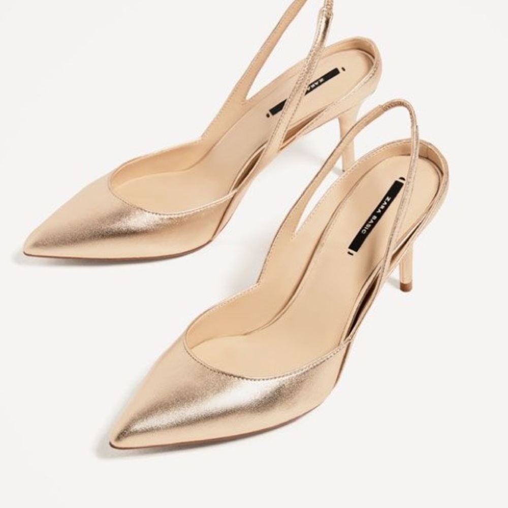 Zara Gold Heels